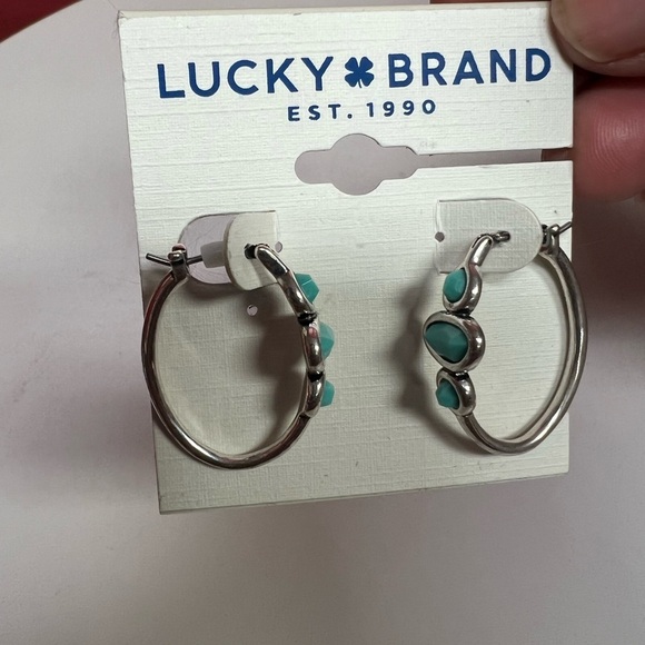 Lucky Brand Jewelry - New Lucky Brand Turquoise hoops